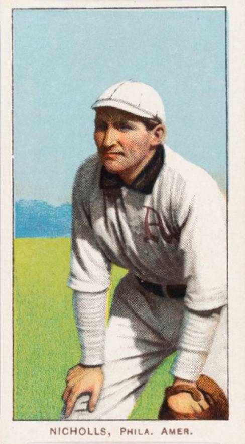 1909 White Borders Piedmont & Sweet Caporal Nicholls, Phila. Amer. #358 Baseball Card