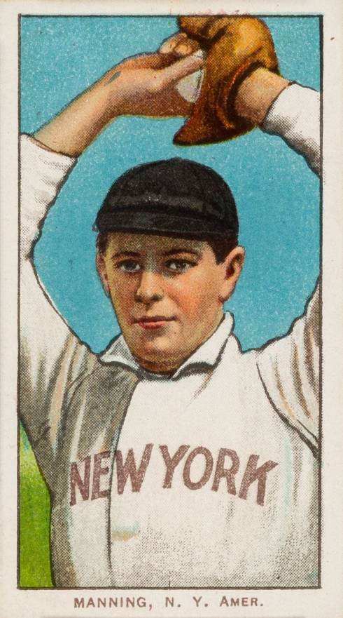 1909 White Borders Piedmont & Sweet Caporal Manning, N.Y. Amer. #302 Baseball Card