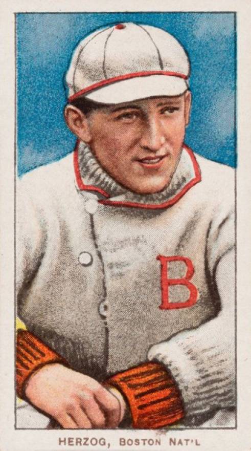 1909 White Borders Piedmont & Sweet Caporal Herzog, Boston Nat'L #210 Baseball Card