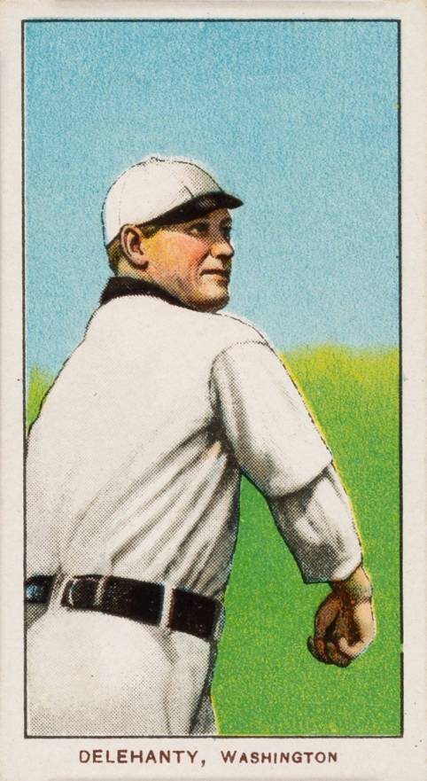 1909 White Borders Piedmont & Sweet Caporal Delehanty, Washington #124 Baseball Card