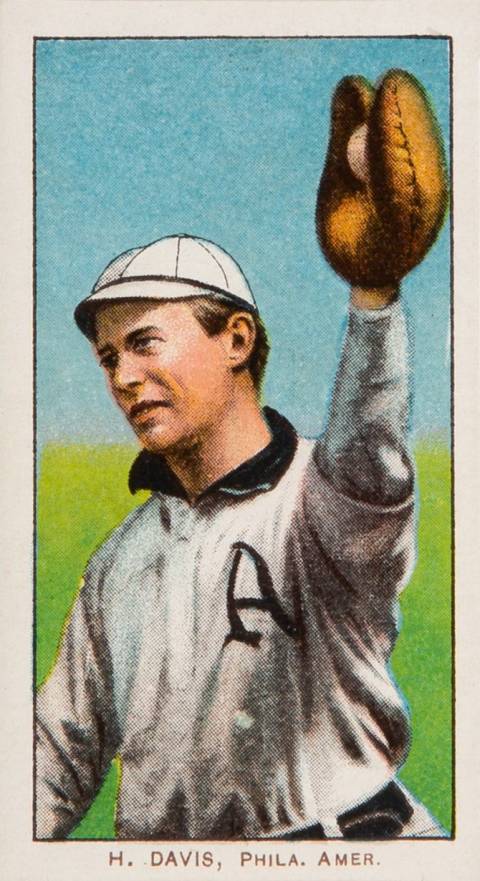 1909 White Borders Piedmont & Sweet Caporal H. Davis, Phila. Amer. #122 Baseball Card