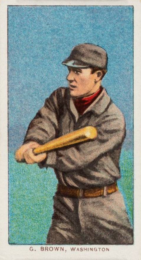 1909 White Borders Piedmont & Sweet Caporal G. Brown, Wahington #56 Baseball Card