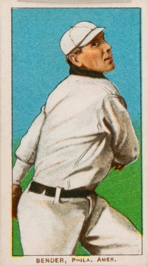 1909 White Borders Piedmont & Sweet Caporal Bender, Phila. Amer. #32 Baseball Card