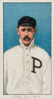 1909 White Borders Piedmont & Sweet Caporal Titus, Phila. Nat'L #489 Baseball Card