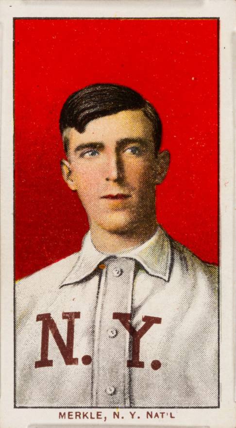 1909 White Borders Piedmont & Sweet Caporal Merkle, N.Y. Nat'L #330 Baseball Card