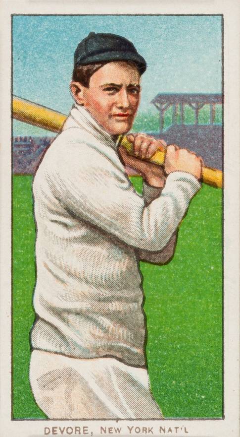 1909 White Borders Piedmont & Sweet Caporal Devore, New York Nat'L #129 Baseball Card