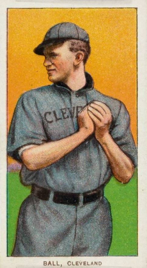 1909 White Borders Piedmont & Sweet Caporal Ball, Cleveland #17 Baseball Card