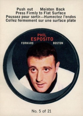 1968 O-Pee-Chee Puck Stickers Phil Esposito #5 Hockey Card