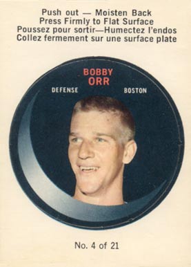 1968 O-Pee-Chee Puck Stickers Bobby Orr #4 Hockey Card