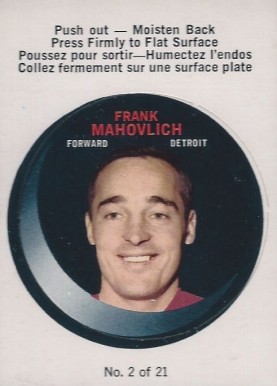 1968 O-Pee-Chee Puck Stickers Frank Mahovlich #2 Hockey Card