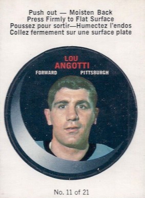 1968 O-Pee-Chee Puck Stickers Lou Angotti #11 Hockey Card