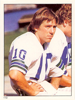 1981 Topps Stickers Jim Zorn #113 Football Card