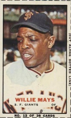 1965 Bazooka Willie Mays #12 Baseball Card