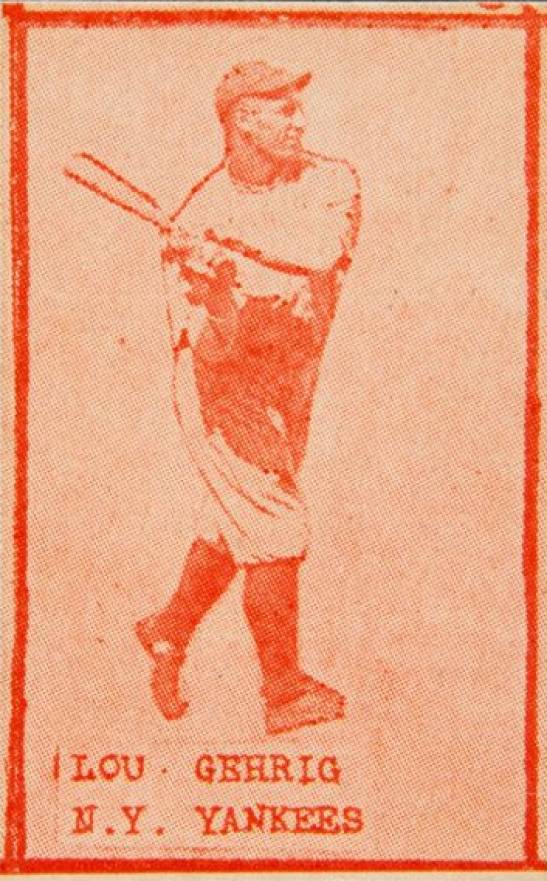 1928 Strip Card Lou Gehrig # Baseball Card