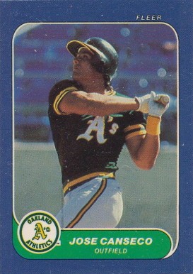 1986 Fleer Mini Jose Canseco #87 Baseball Card