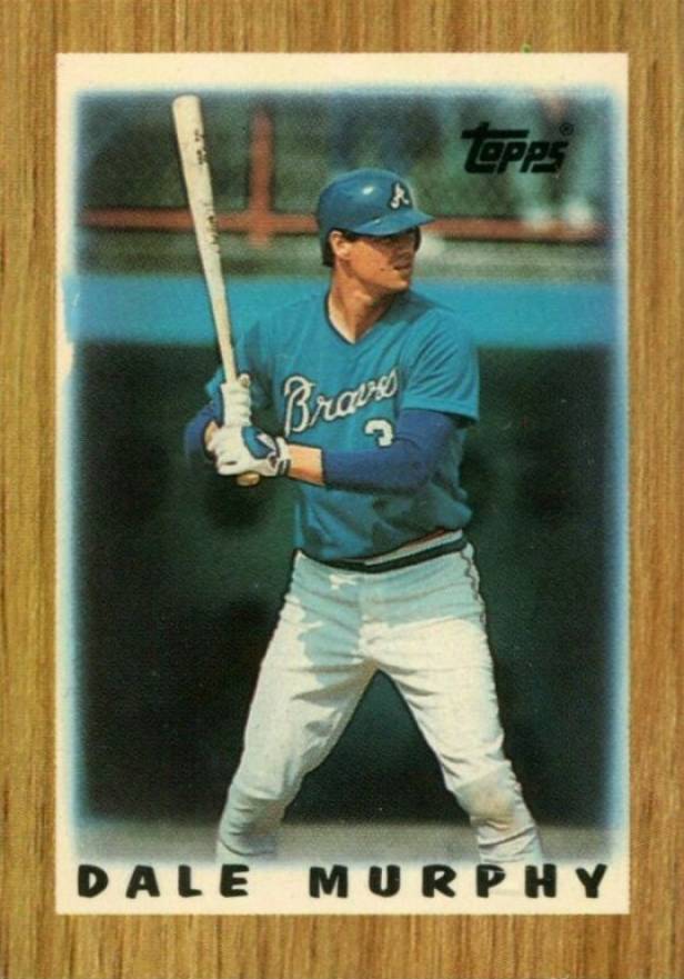 1987 Topps Mini League Leaders Dale Murphy #2 Baseball Card