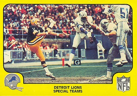 1978 Fleer Team Action Detroit Lions Special Teams #18 Football Card