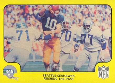 1978 Fleer Team Action Seahawks-Rushing the pass #52 Football Card