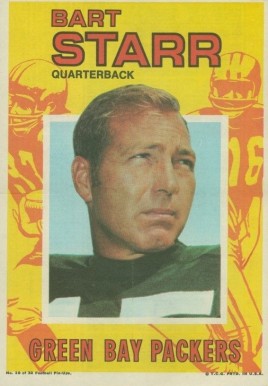1971 Topps Pin-Ups Bart Starr #10 Football Card