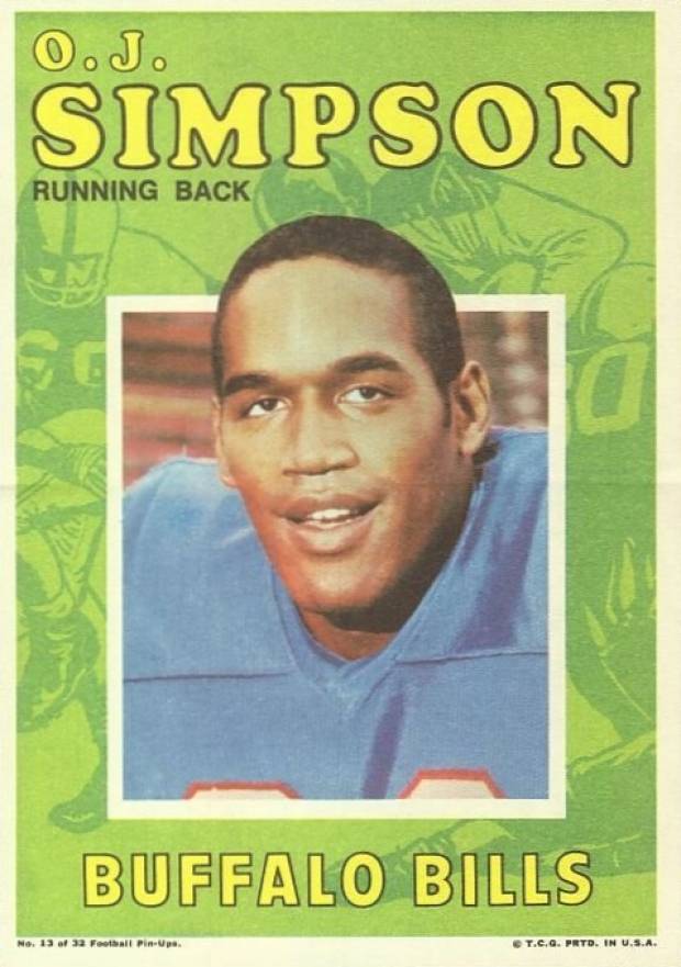 1971 Topps Pin-Ups O.J. Simpson #13 Football Card