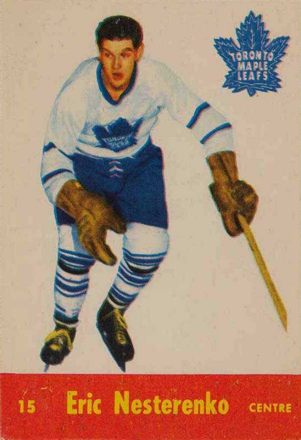1955 Parkhurst Quaker Oats Eric Nesterenko #15 Hockey Card