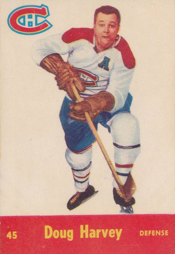 1955 Parkhurst Quaker Oats Doug Harvey #45 Hockey Card
