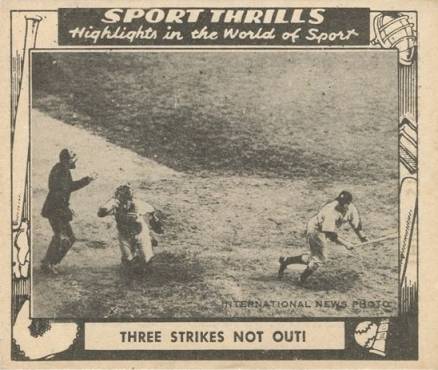 1948 Swell Sport Thrills Three Strikes Not Out! #5 Baseball Card
