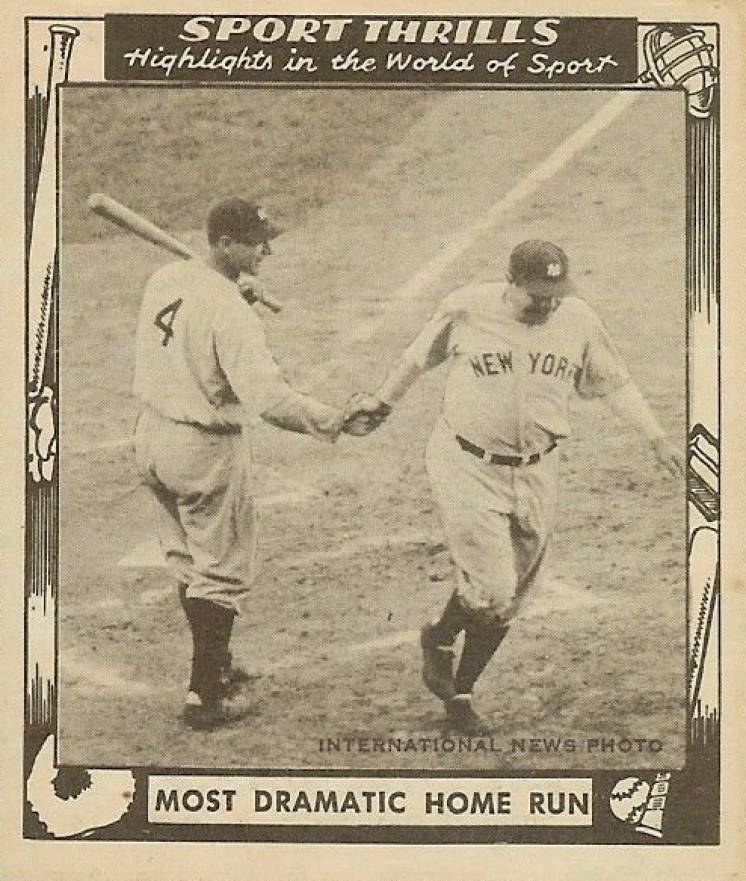 1948 Swell Sport Thrills Most Dramatic Home Run #12 Baseball Card