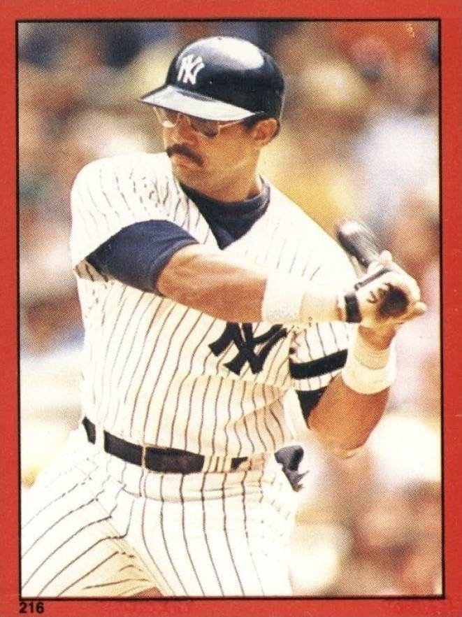 1982 O-Pee-Chee Stickers Reggie Jackson #216 Baseball Card
