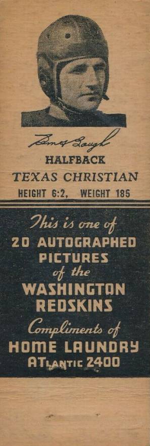 1941 Redskins Matchbooks Sammy Baugh # Football Card