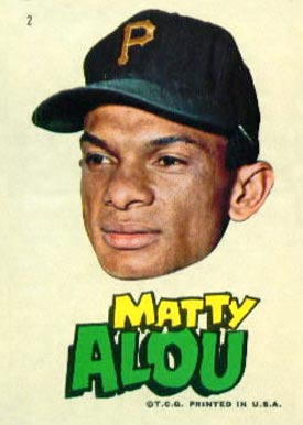 1967 Topps Pirates Stickers Matty Alou #2 Baseball Card