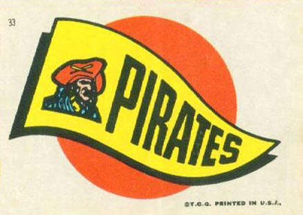 1967 Topps Pirates Stickers Pirates Pennant #33 Baseball Card