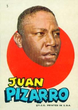 1967 Topps Pirates Stickers Juan Pizarro #5 Baseball Card