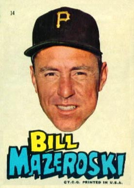 1967 Topps Pirates Stickers Bill Mazeroski #14 Baseball Card