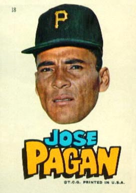 1967 Topps Pirates Stickers Jose Pagan #18 Baseball Card