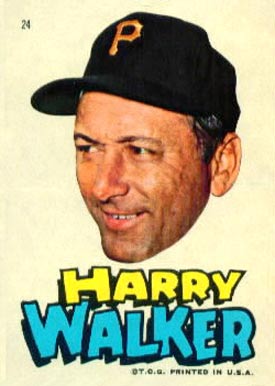 1967 Topps Pirates Stickers Harry Walker #24 Baseball Card
