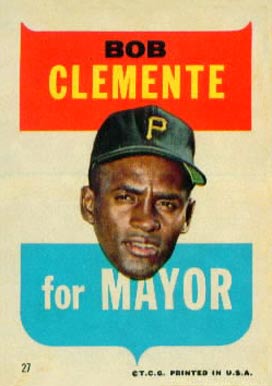 1967 Topps Pirates Stickers Bob Clemente #27 Baseball Card