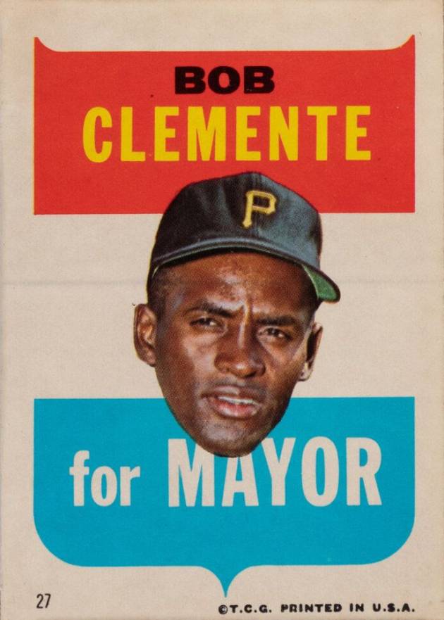 1967 Topps Pirates Stickers Bob Clemente #27 Baseball Card