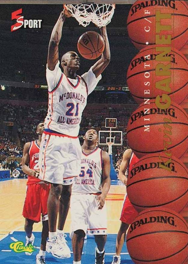 1995 Classic 5 Sport Kevin Garnett #5 Basketball Card