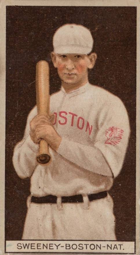 1912 Brown Backgrounds Common back Sweeney-Boston-Nat. # Baseball Card