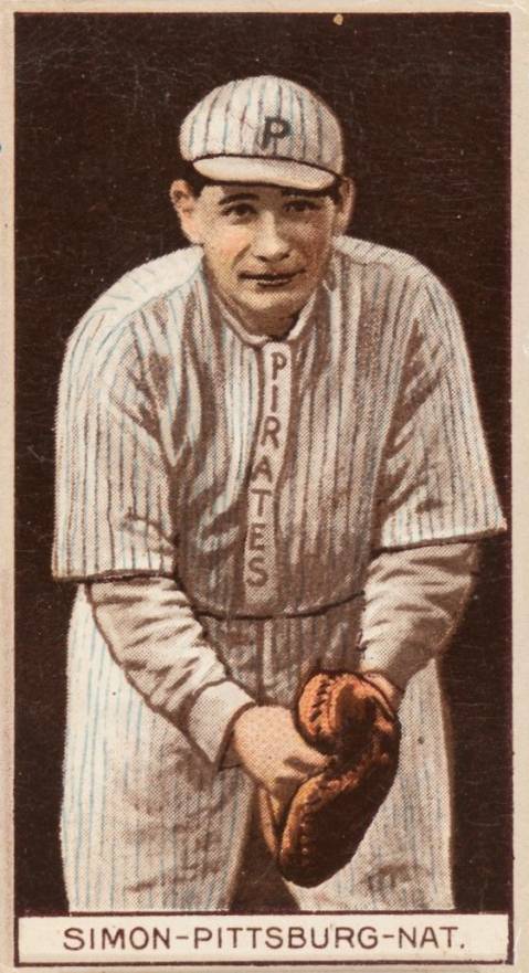 1912 Brown Backgrounds Common back Simon-Pittsburg-Nat. # Baseball Card