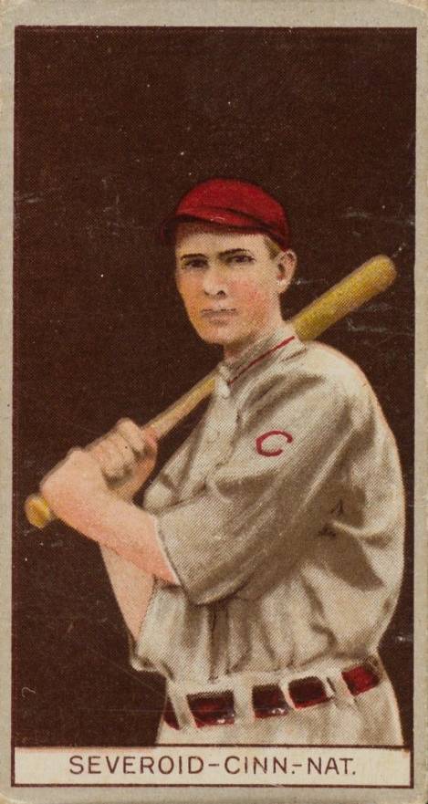 1912 Brown Backgrounds Common back Henry Severoid # Baseball Card