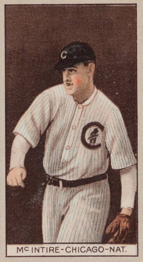 1912 Brown Backgrounds Common back McINTIRE-CHICAGO-NAT. # Baseball Card