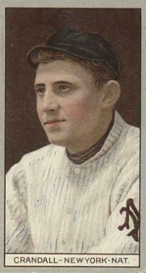 1912 Brown Backgrounds Common back CRANDALL-NEW YORK-NAT. # Baseball Card