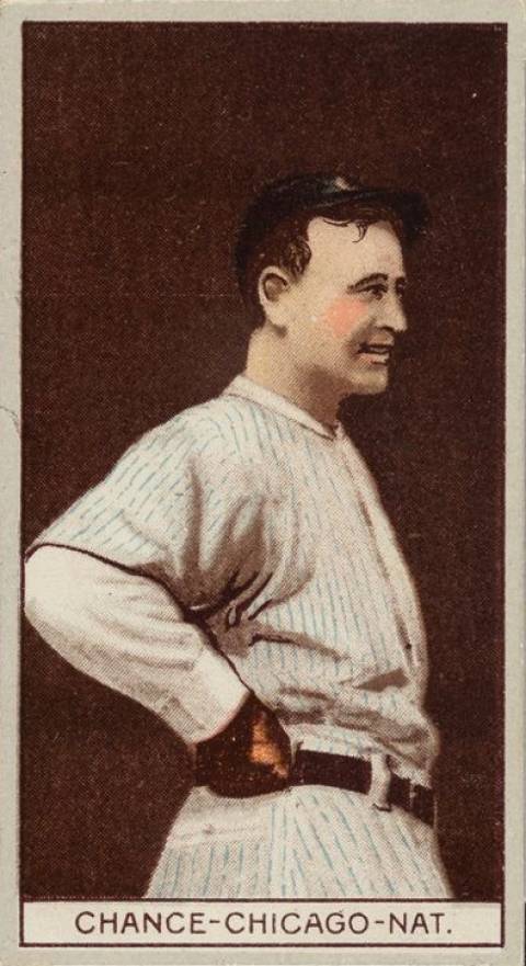 1912 Brown Backgrounds Common back CHANCE-CHICAGO-NAT. # Baseball Card