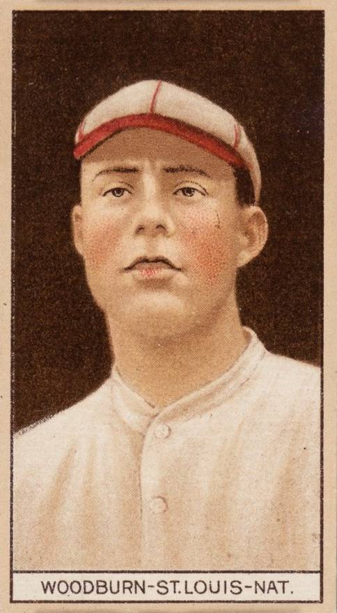 1912 Brown Backgrounds Common back Eugene Woodburn # Baseball Card