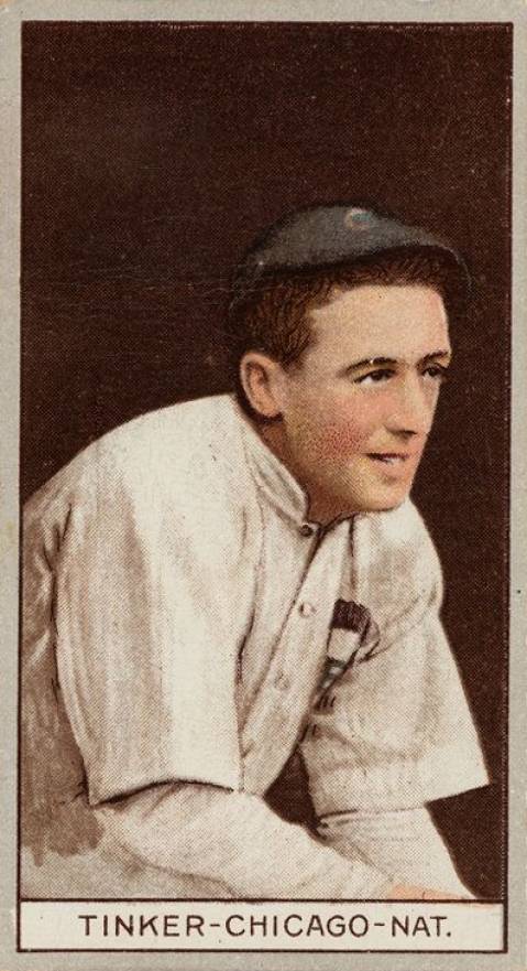 1912 Brown Backgrounds Common back Joseph Tinker # Baseball Card