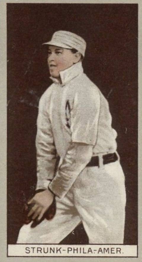 1912 Brown Backgrounds Common back Amos Strunk # Baseball Card