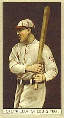 1912 Brown Backgrounds Common back STEINFELDT-ST.LOUIS-NAT. # Baseball Card