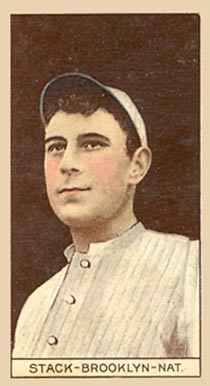 1912 Brown Backgrounds Common back Stack-Brooklyn-Nat. # Baseball Card